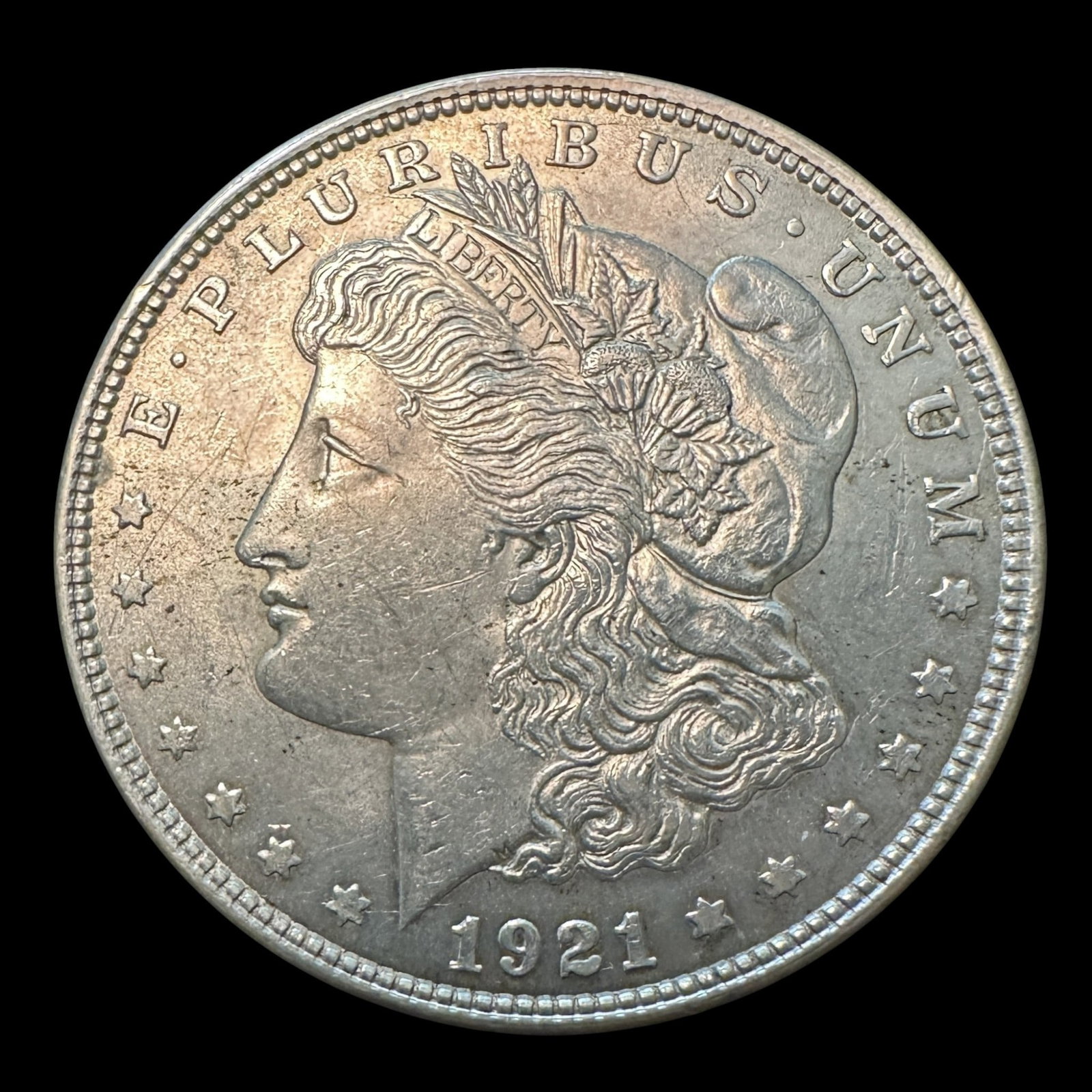 1921 Morgan Silver Dollar: Please review photos for more details as they are a part of the description. Item is being sold as found from an estate collection and may show signs of age, use, wear, imperfections, or surface