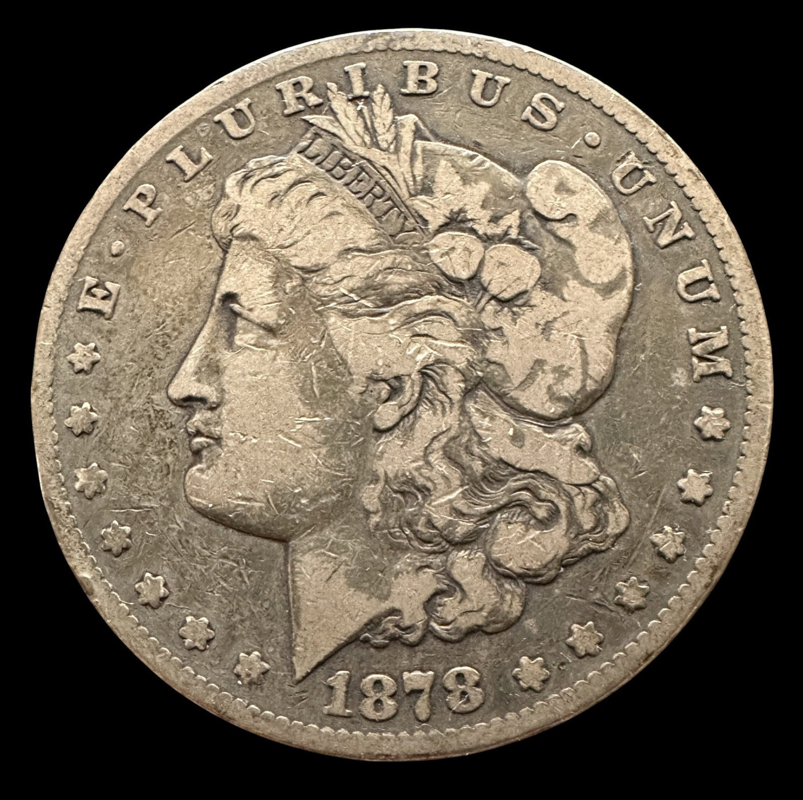 1878 S Morgan Silver Dollar: Please review photos for more details as they are a part of the description. Item is being sold as found from an estate collection and may show signs of age, use, wear, imperfections, or surface varia