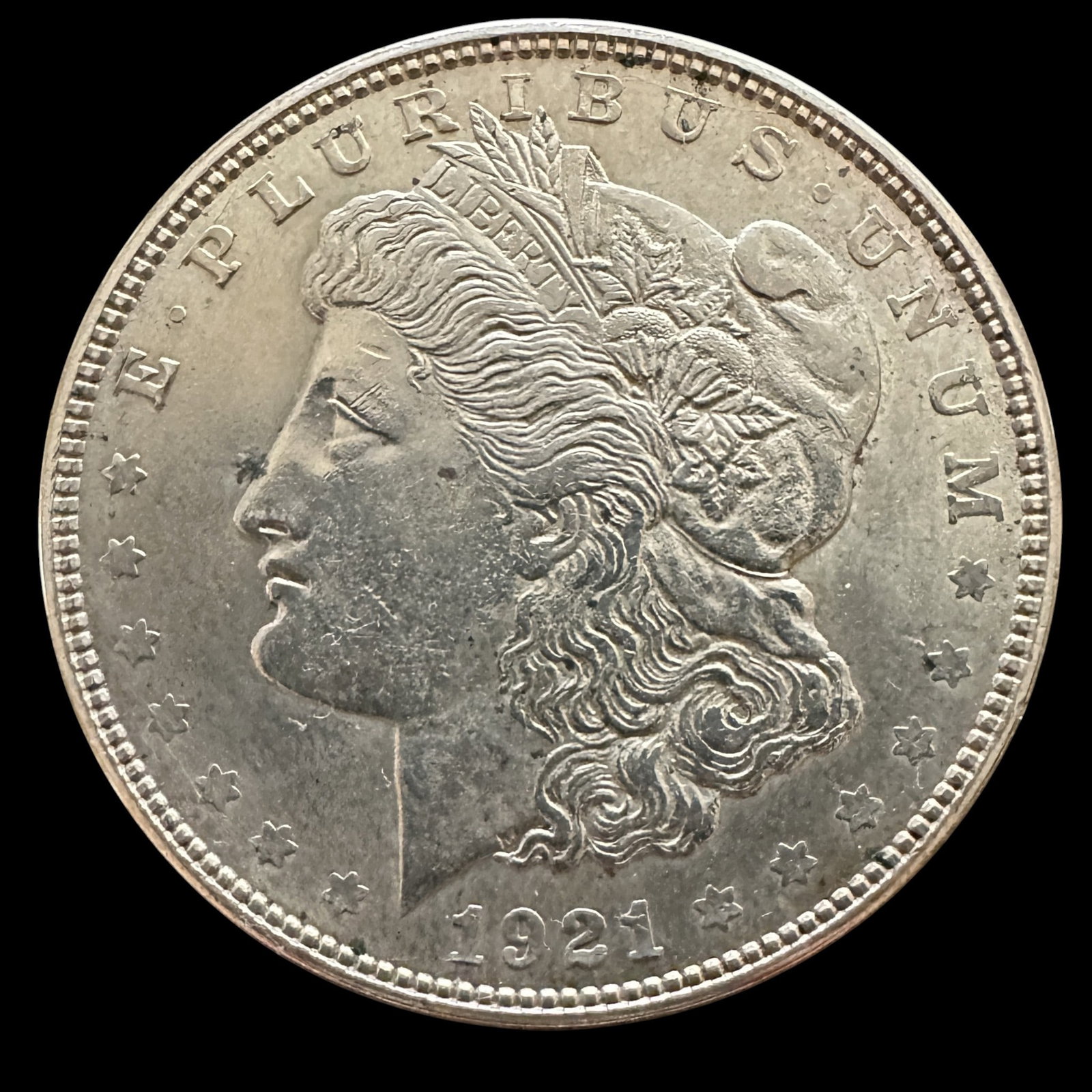 1921 D Morgan Silver Dollar: Please review photos for more details as they are a part of the description. Item is being sold as found from an estate collection and may show signs of age, use, wear, imperfections, or surface