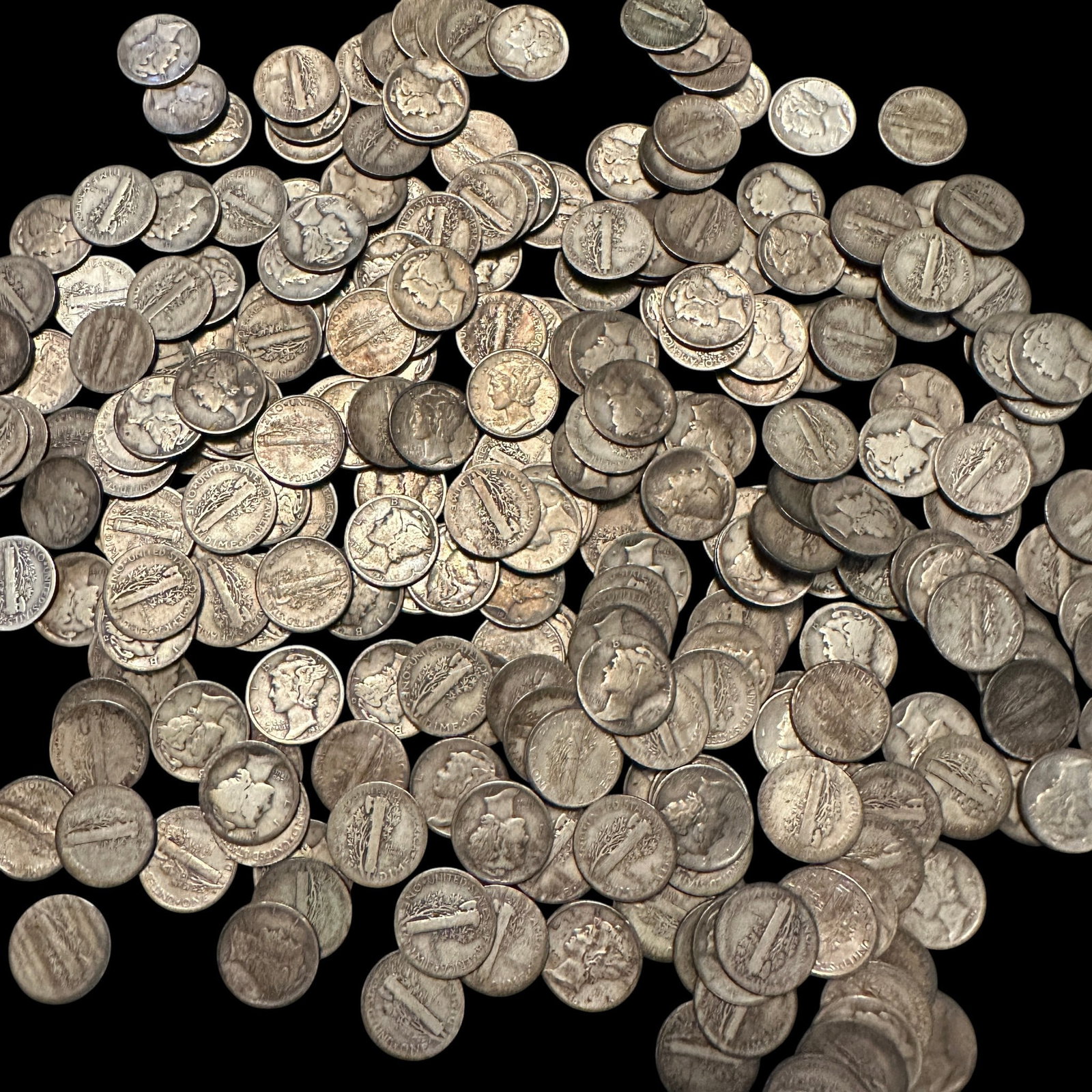 Huge Lot of 257 Mercury Dimes Various Dates and Mints (1 of 6)