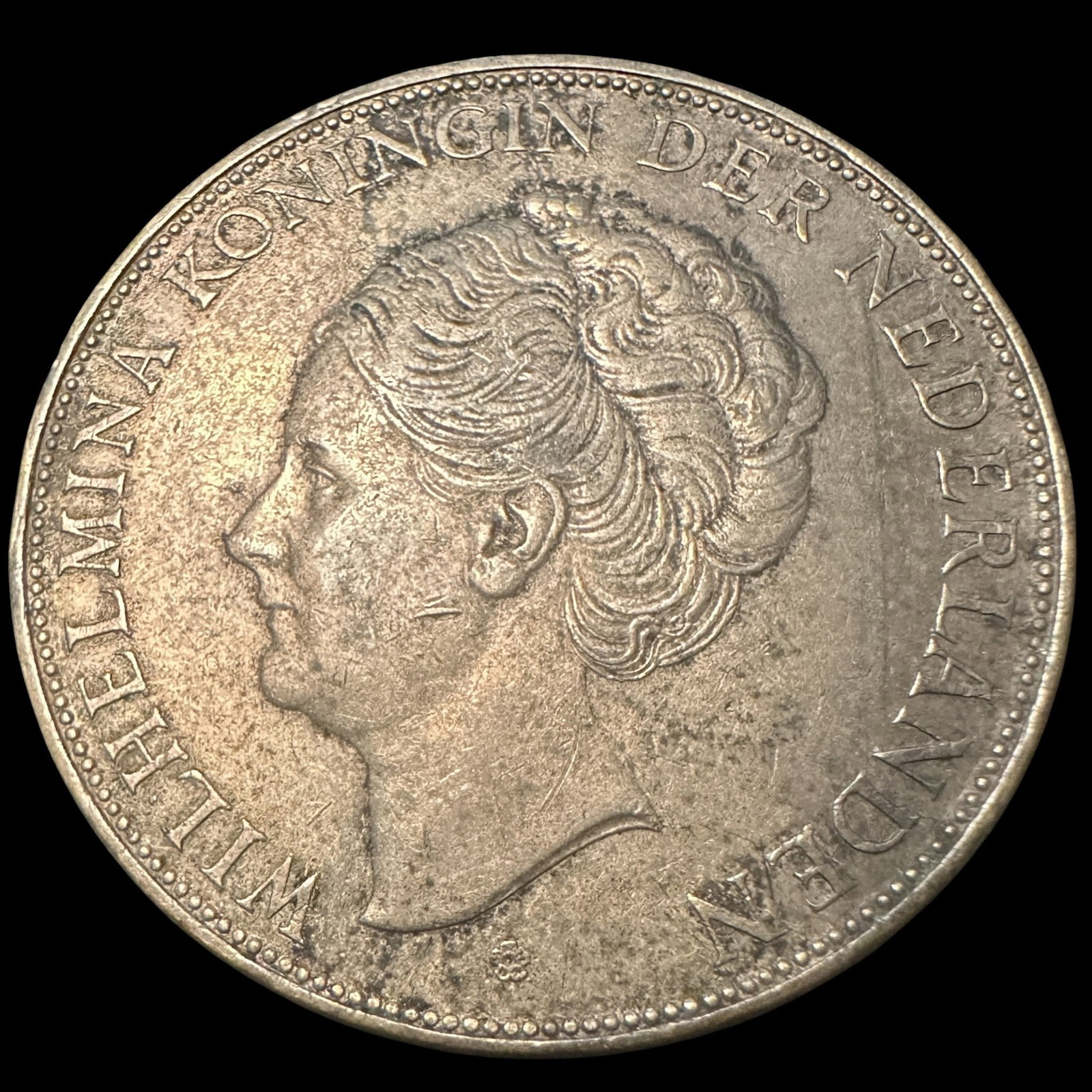 1937 Netherlands Kingdom Queen Wilhelmina 2 1/2 Gulden: Please review photos for more details as they are a part of the description. Item is being sold as found from an estate collection and may show signs of age, use, wear, imperfections, or surface
