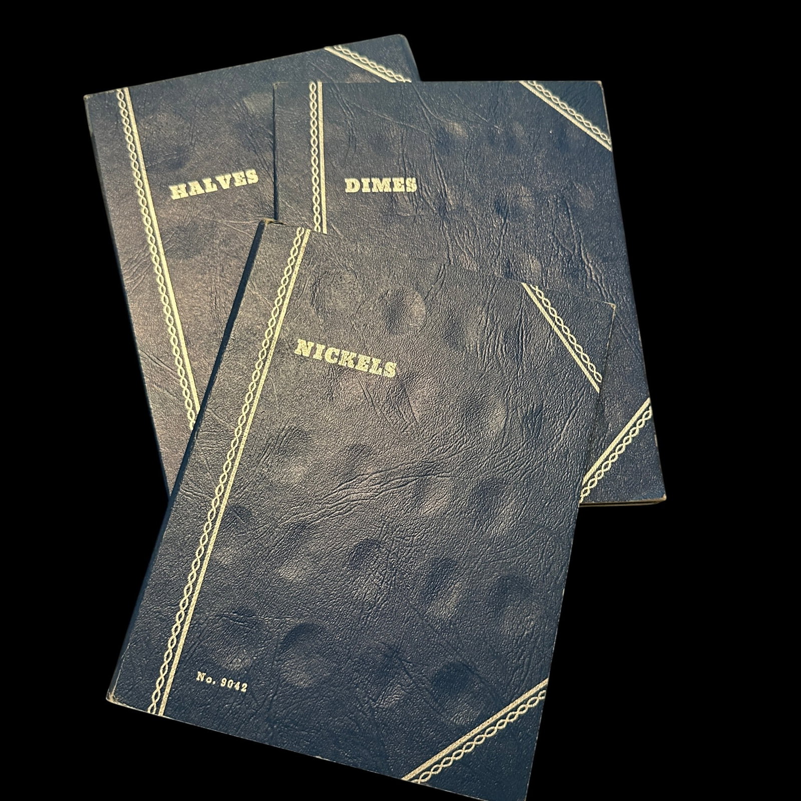 Three Empty Vintage Coin Books: Please review photos for more details as they are a part of the description. Item is being sold as found from an estate collection and may show signs of age, use, wear, imperfections, or surface