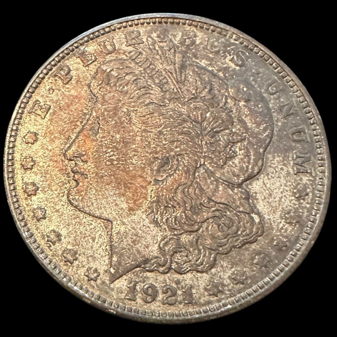 1921 D Morgan Silver Dollar: Please review photos for more details as they are a part of the description. Item is being sold as found from an estate collection and may show signs of age, use, wear, imperfections, or surface