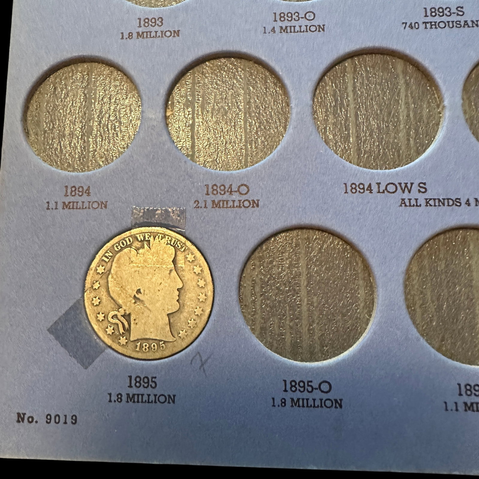 Partial Book with 9 Barber Half Dollars - 2