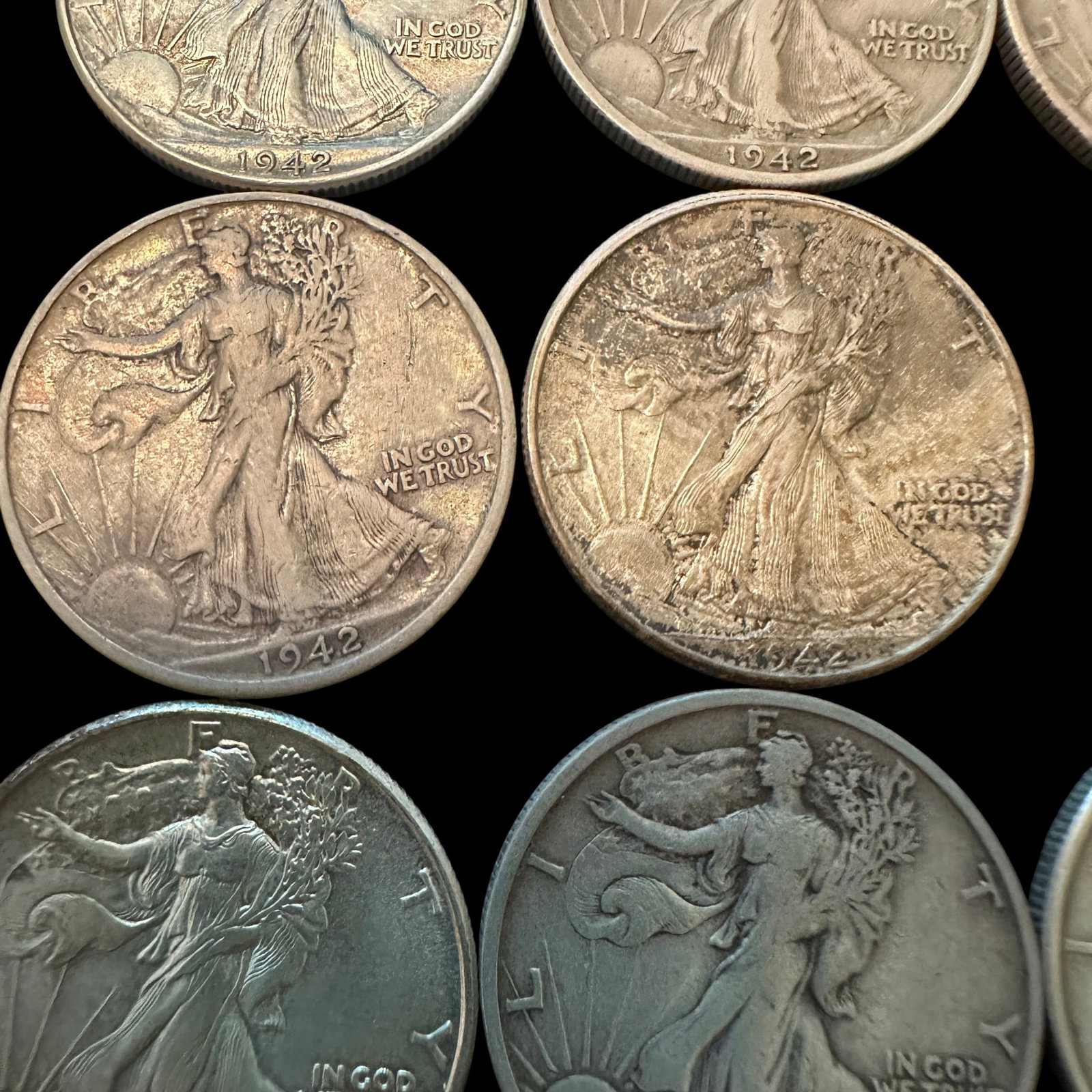 9 Walking Liberty Half Dollars - 4