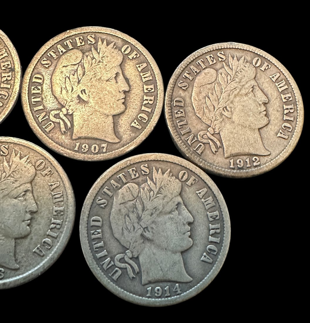 5 Barber Dimes - 3
