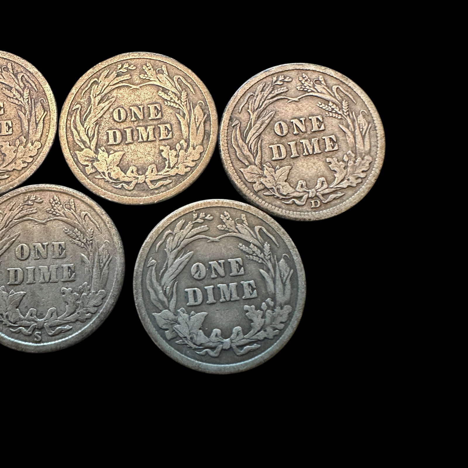 5 Barber Dimes - 7