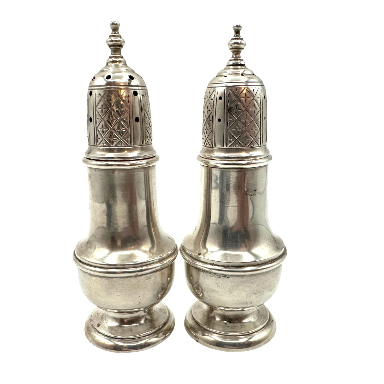 Vintage Sterling Silver Salt and Pepper Shakers - NOT WEIGHTED (1 of 4)