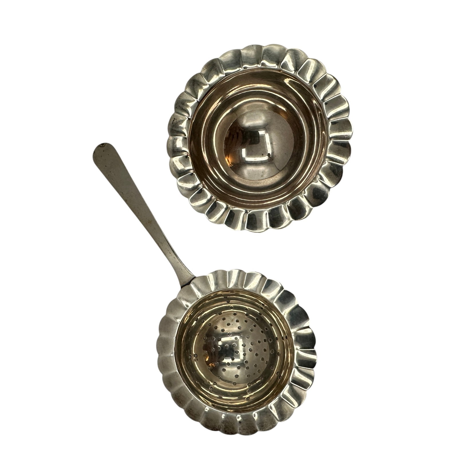 Japanese 950 Silver Tea Strainer with Base - 6