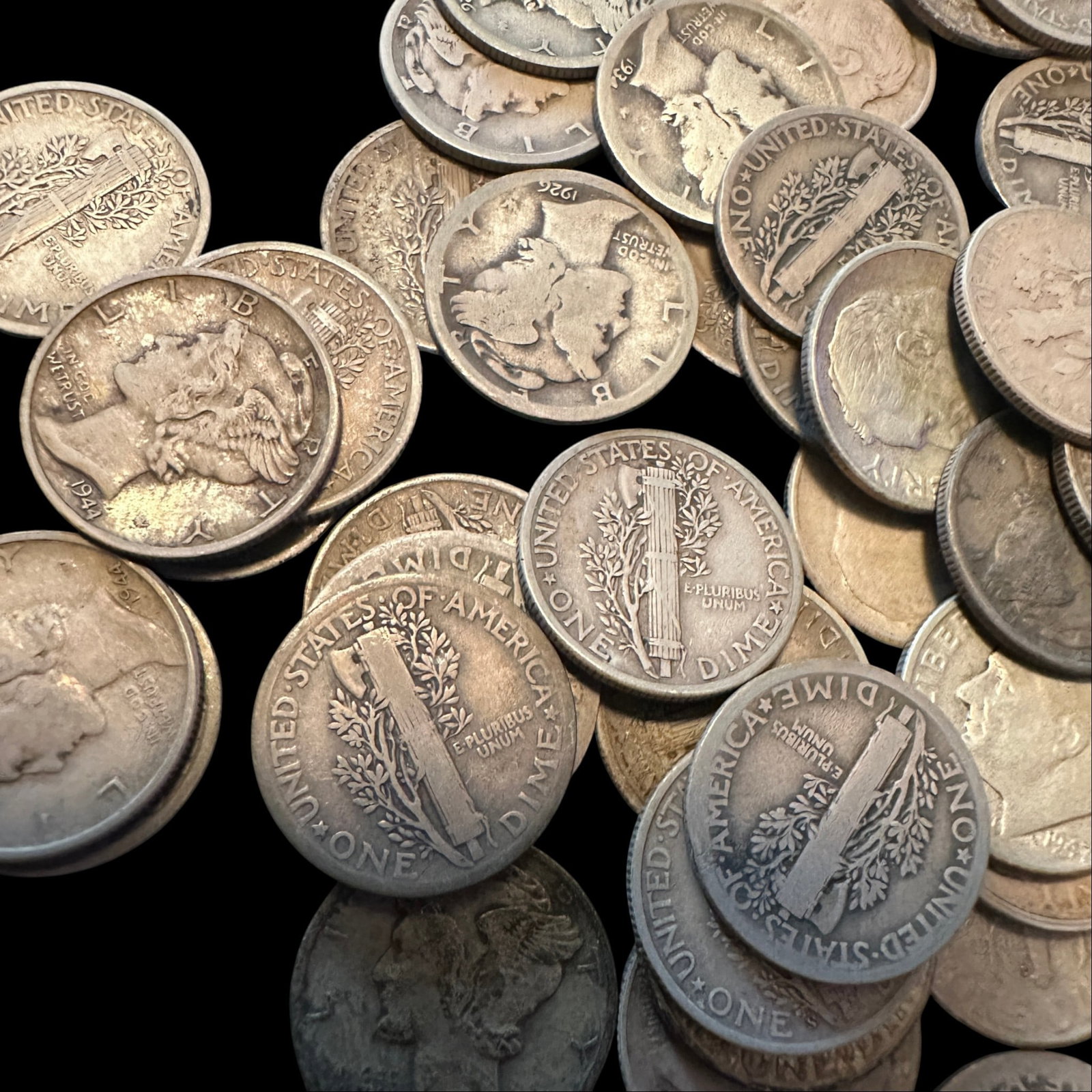 77 Assorted 90% Silver Dimes - 2