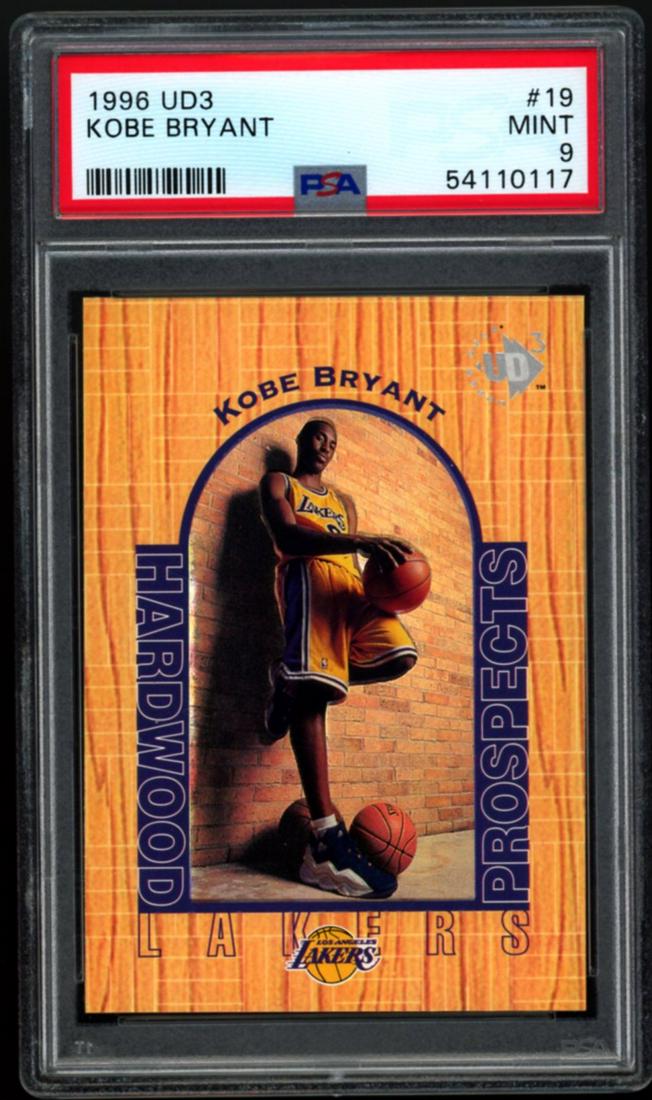 1996 UD3 #19 Kobe Bryant Rookie Hardwood Prospects PSA 9 (1 of 2)