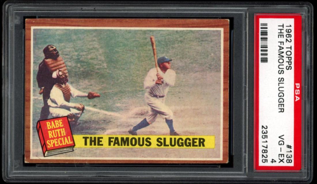 1962 Topps #138 Babe Ruth â€œThe Famous Sluggerâ€ PSA 4 VG-EX (1 of 2)