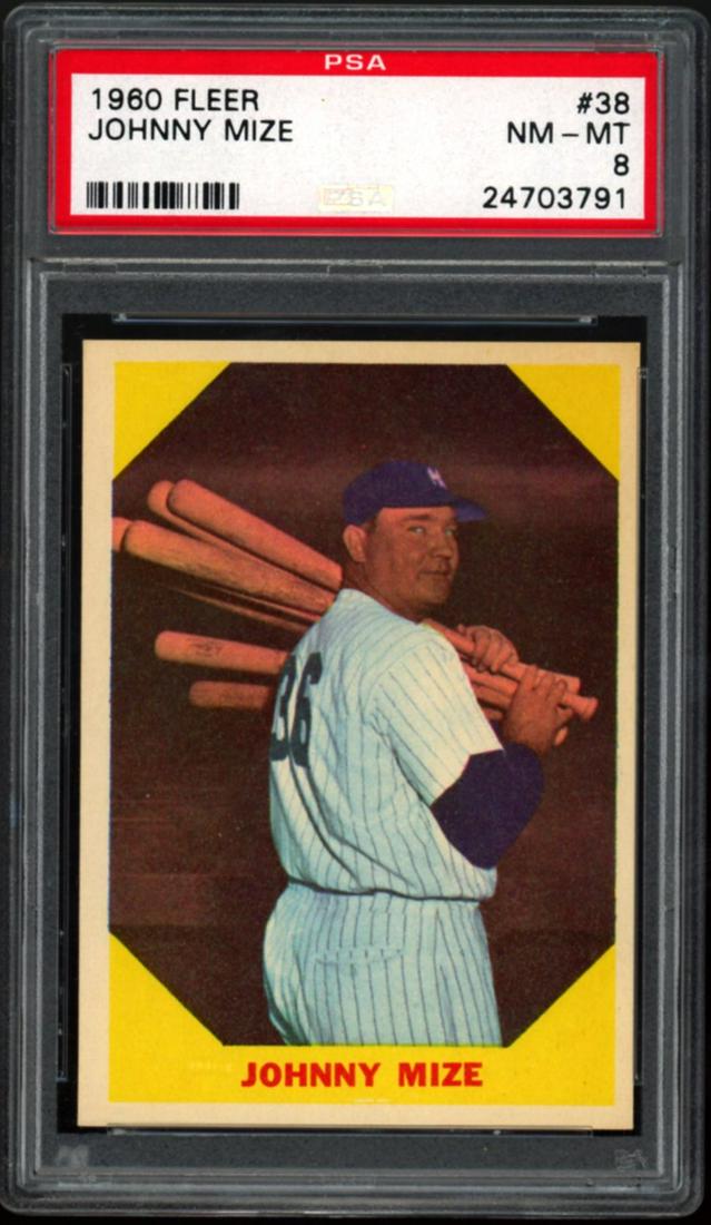 1960 Fleer #38 Johnny Mize PSA 8 NM-MT (1 of 2)