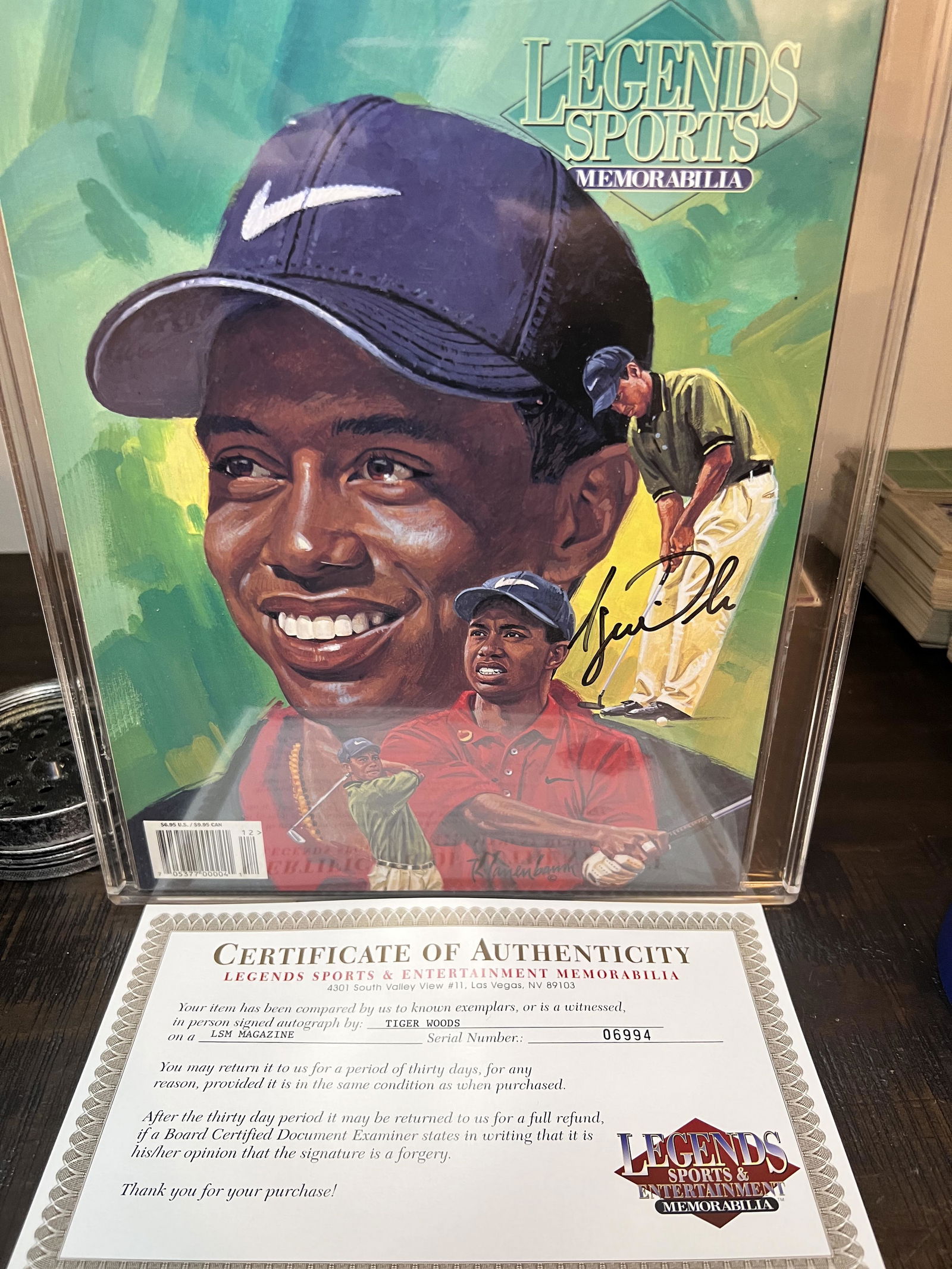 SIGNED! 2001 TIGER WOODS LEGENDS MAGAZINE AUTO WITH COA (1 of 3)