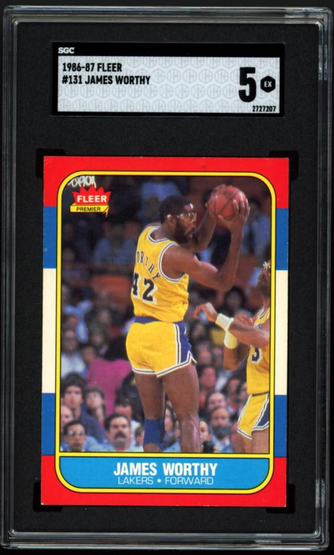 1986 Fleer #131 James Worthy SGC 5 EX (1 of 2)