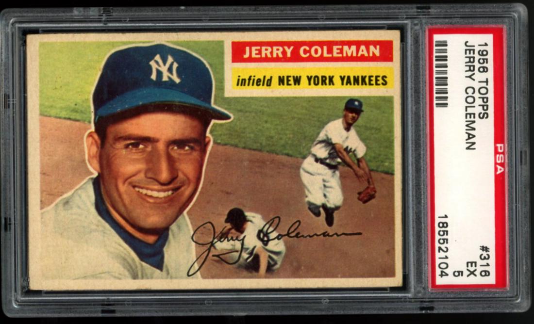 1956 Topps #316 Jerry Coleman PSA 5 EX (1 of 2)