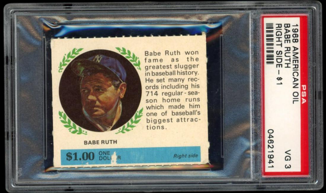 1968 American Oil Babe Ruth PSA 3 VG (1 of 2)