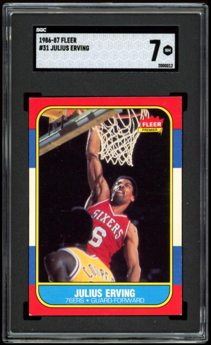 1986 Fleer #31 Julius Erving SGC 7 NM (1 of 2)