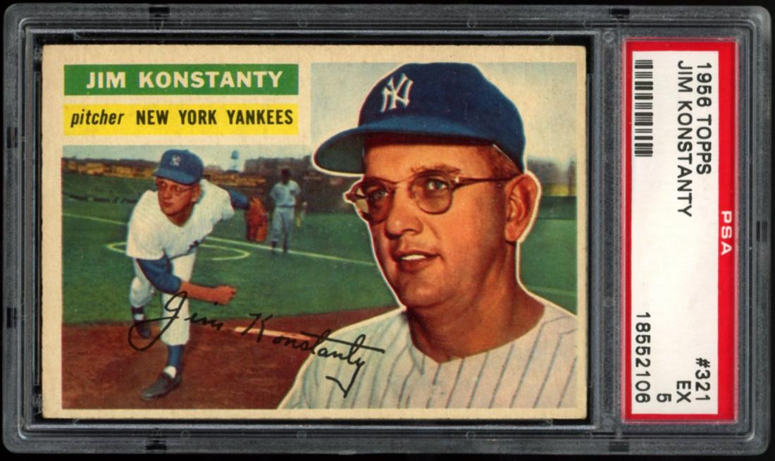 1956 Topps #321 Jim Konstanty PSA 5 EX (1 of 2)