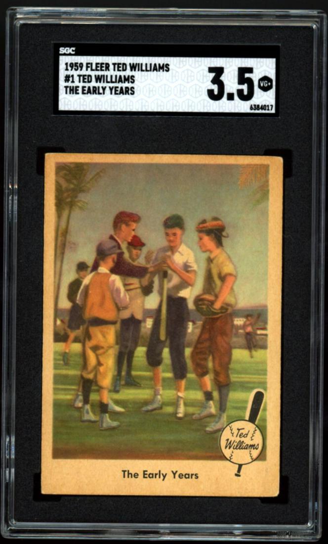 1959 Fleer Ted Williams #1 â€œThe Early Yearsâ€ SGC 3.5 (1 of 2)