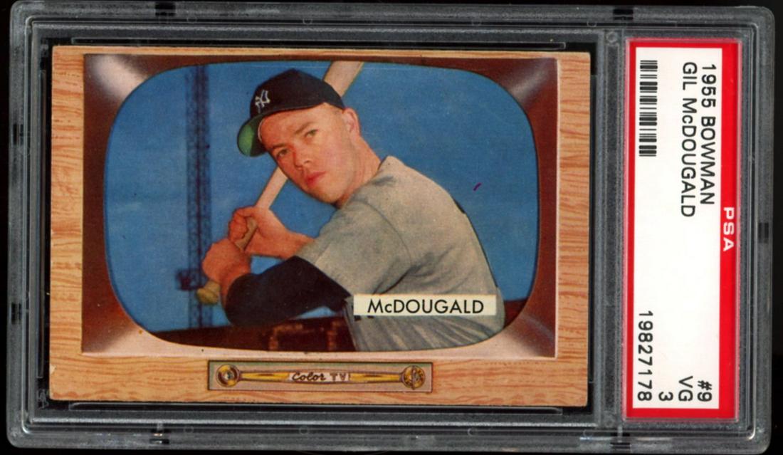 1955 Bowman #9 Gil McDougald PSA 3 VG (1 of 2)