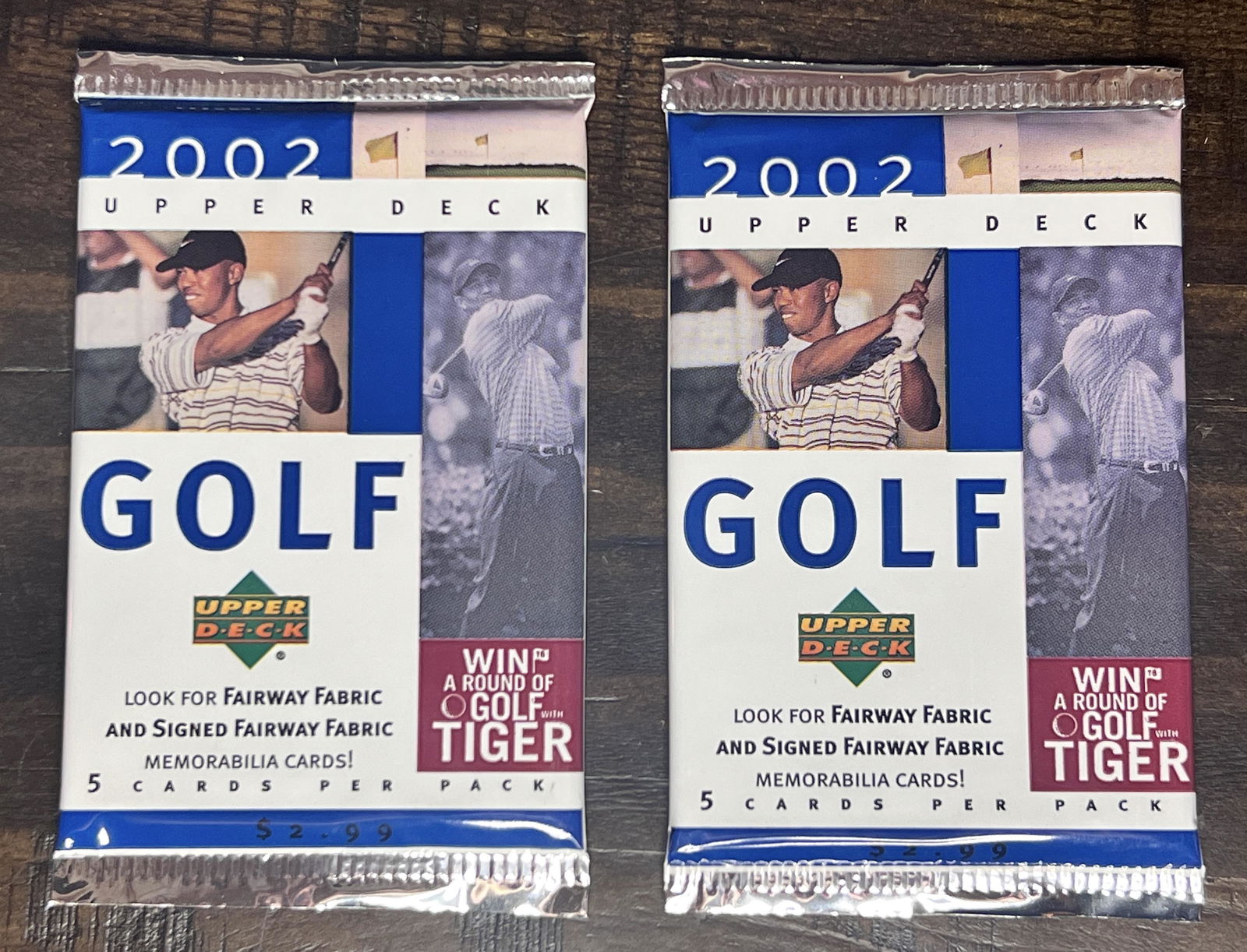 2 Packs of 2002 Upper Deck Golf Unopened Packs ~ Phil Mickelson Rookie (1 of 2)