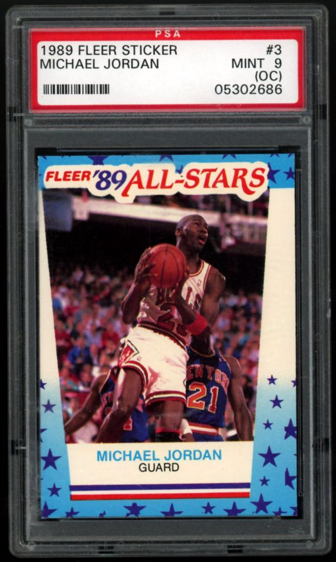 1989 Fleer Sticker Michael Jordan PSA 9 (oc) (1 of 2)