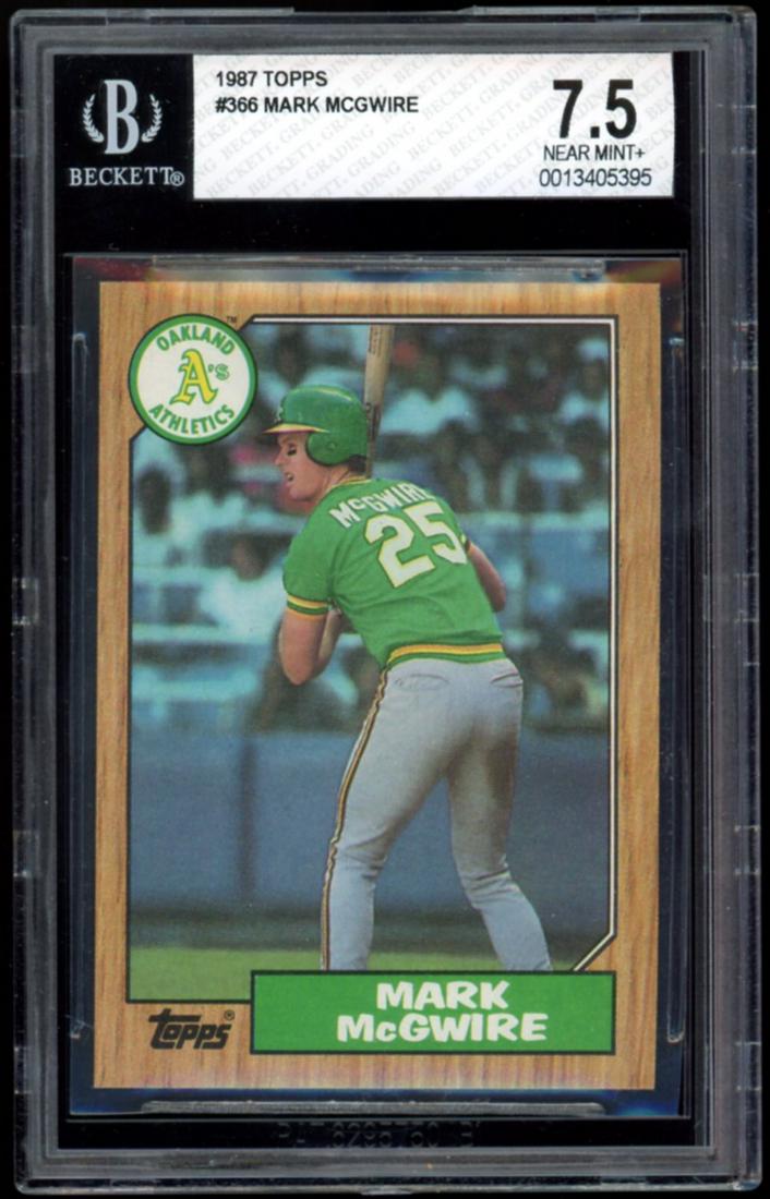 1987 Topps #366 Mark McGwire Rookie Card Beckett Graded 7.5 (1 of 2)