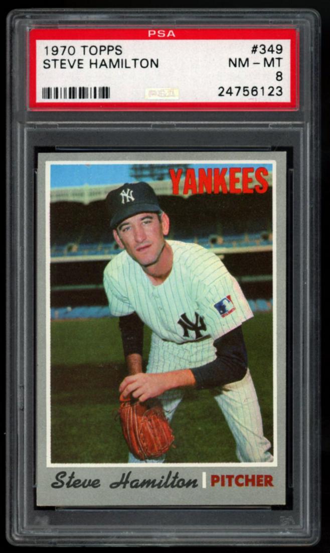 1970 Topps #349 Steve Hamilton PSA 8 NM-MT: 1970 Topps #349 Steve Hamilton PSA 8 NM-MT