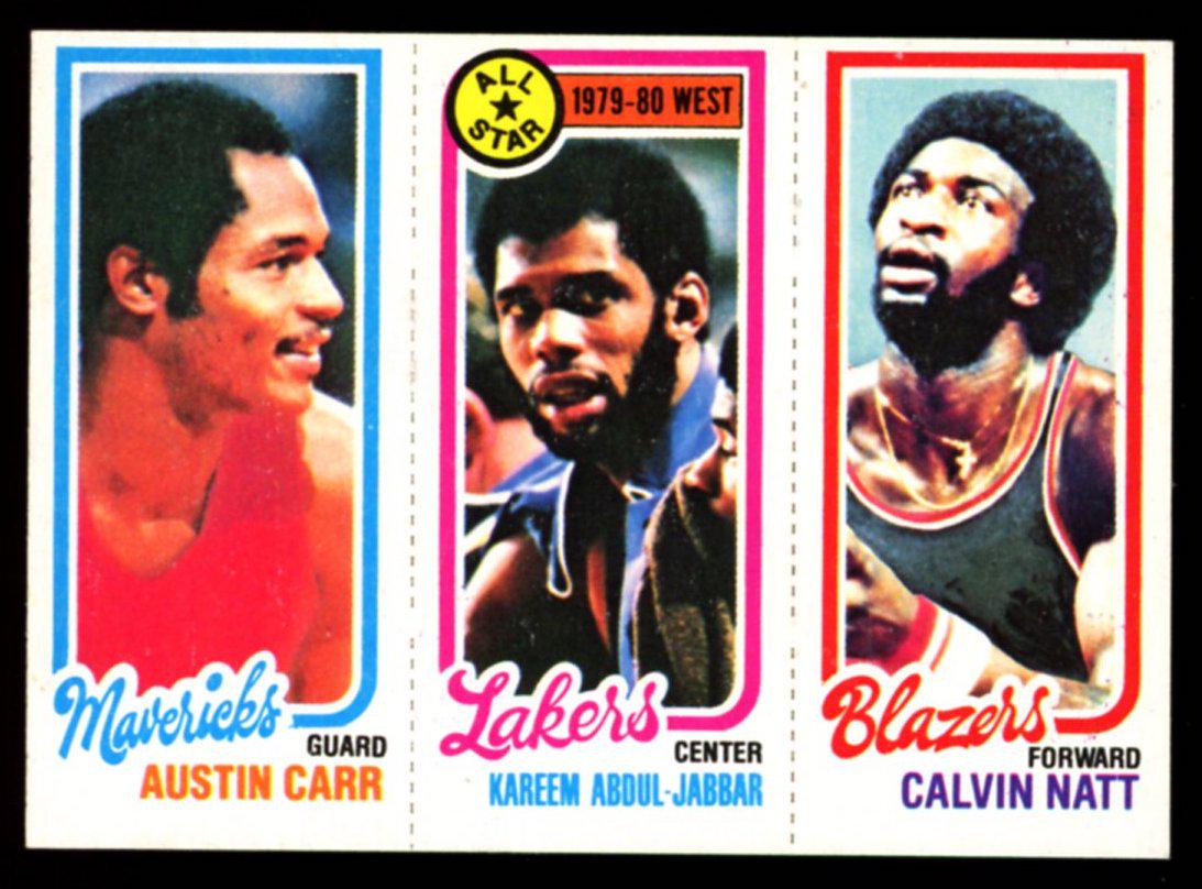 1980 Topps Basketball Kareem Abdul-Jabbar / Austin Carr / Calvin Natt NM: 1980 Topps Basketball Kareem Abdul-Jabbar / Austin Carr / Calvin Natt NM