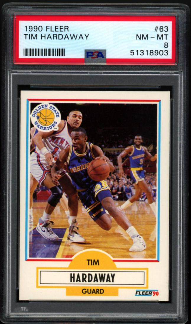 1990 FLEER TIM HARDAWAY RC PSA 8 (1 of 2)