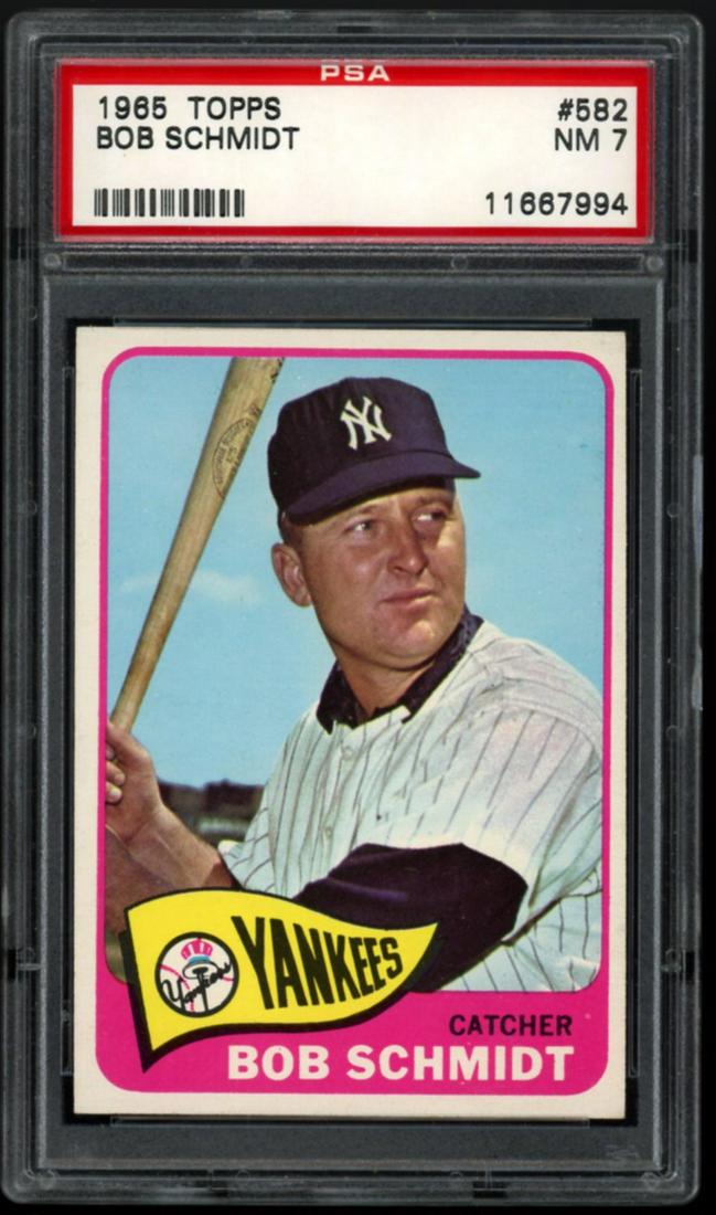 1965 Topps #582 Bob Schmidt PSA 7 NM (1 of 2)