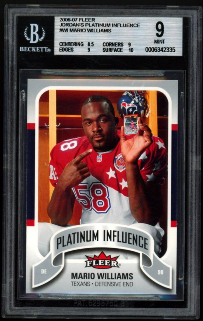 2006-07 Fleer Jordans Platinum Influence Mario Williams Rookie BGS 9 (1 of 2)
