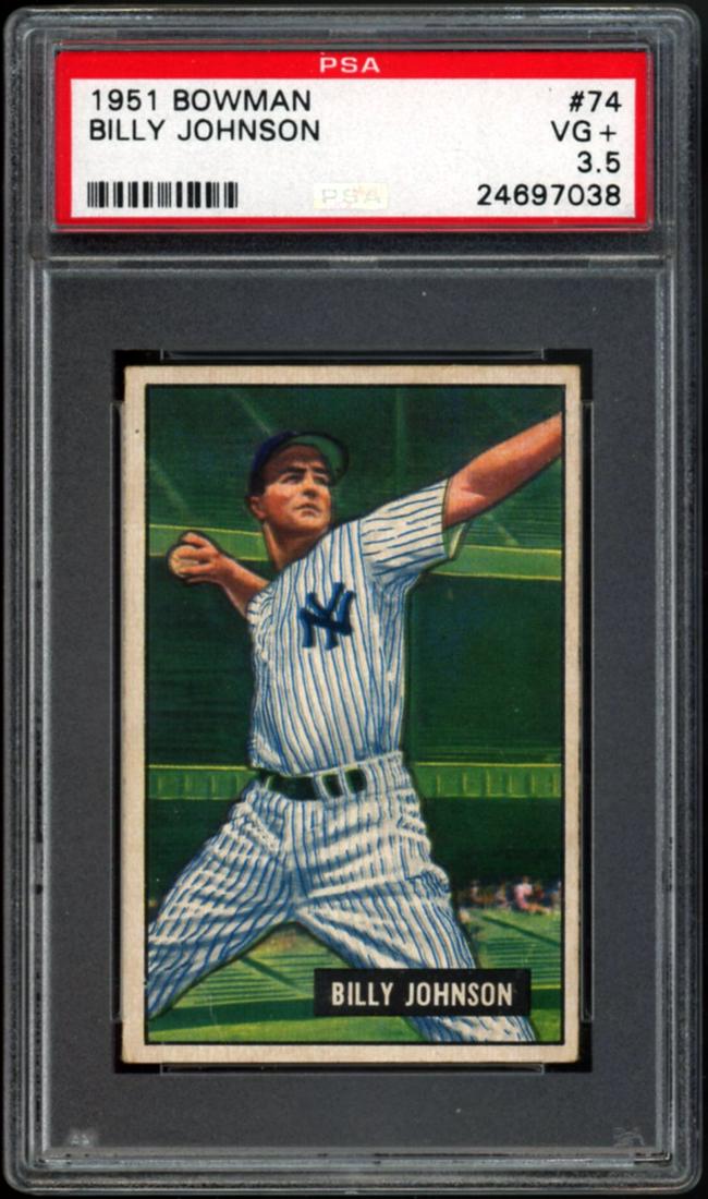 1951 Bowman #74 Billy Johnson PSA 3.5 VG+ (1 of 2)