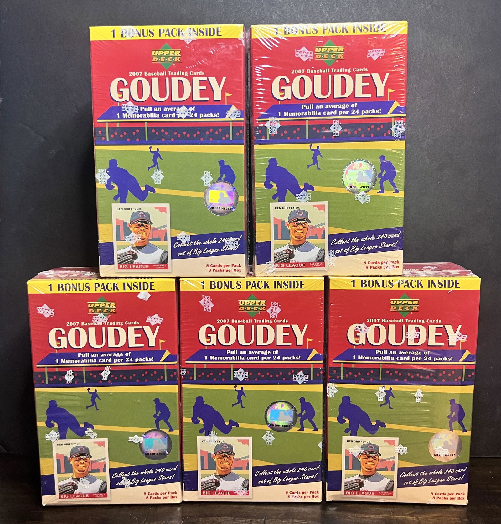 2007 Goudey Baseball Blaster Box Lot of 5! Chance To Pull A Griffey / Jeter / or Ichiro Auto! (1 of 5)