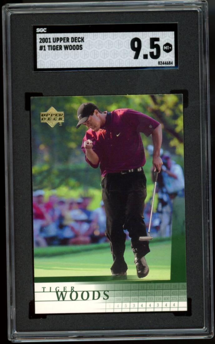2001 Upper Deck #1 Tiger Woods Rookie SGC 9.5 (1 of 2)