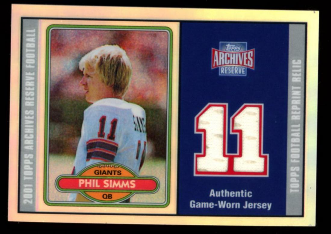 2001 Topps Archives Reserve Phil Simms Rookie RP with Game Worn Jersey (1 of 2)