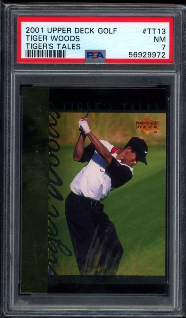 2001 Upper Deck Tiger Woods Tiger Tales PSA 7 (1 of 2)