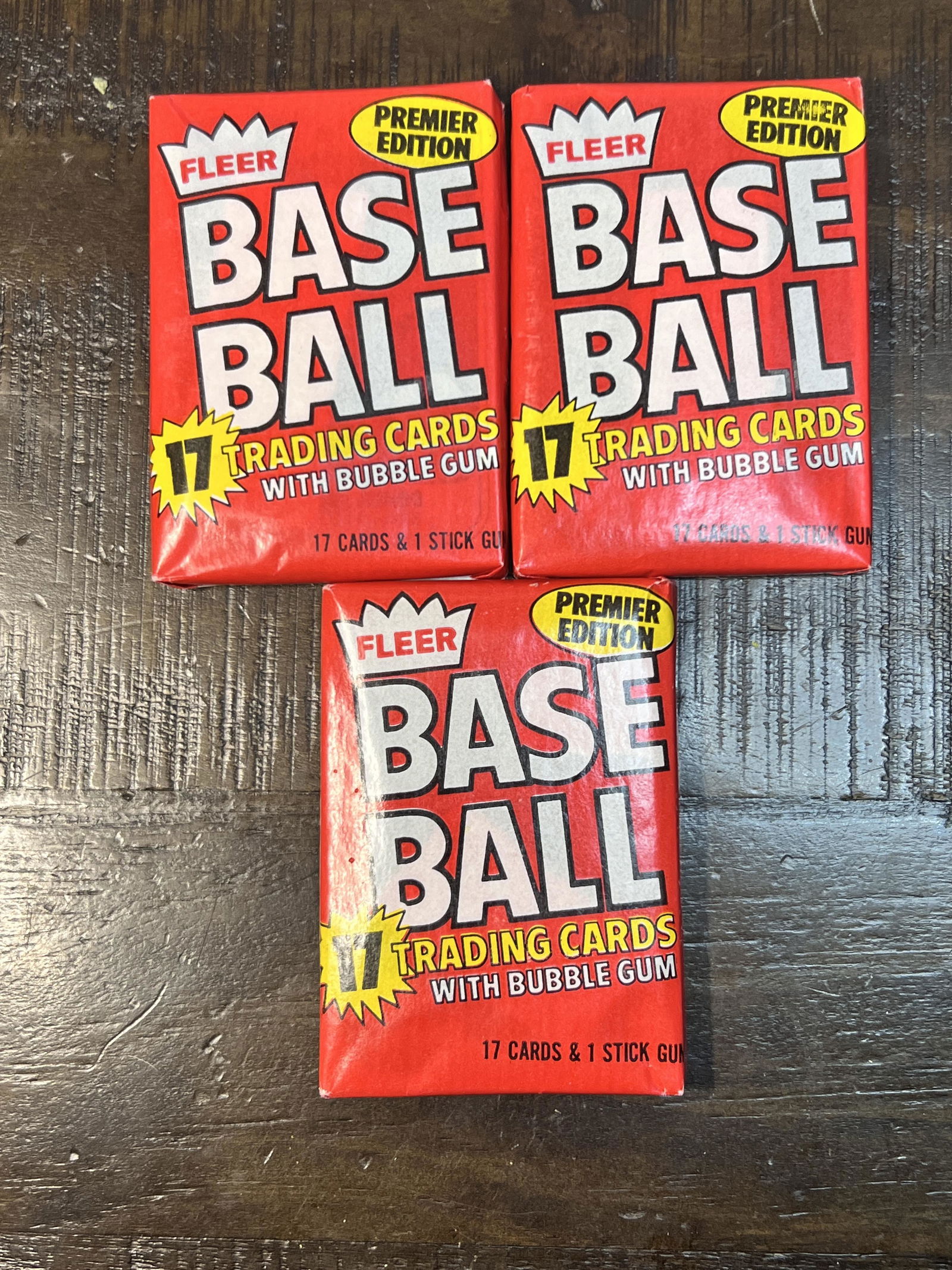 (3) 1981 Fleer Baseball Wax Packs Factory Sealed ~ Fleer 1st year! (1 of 2)