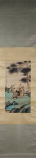 A Chinese figure painting, Zhang Daqian mark: 64Ã—32cm