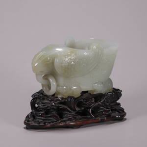 A Hetian jade phoenix bird water pot