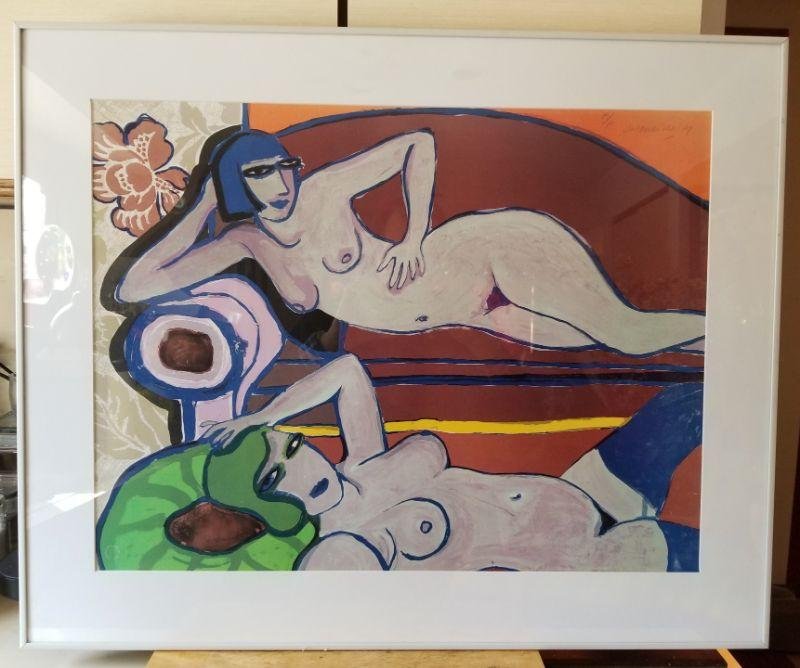 Corneille Guillaume Printers Proof Lithograph, Les Deux Amies by this Famed Dutch Artist (1 of 3)