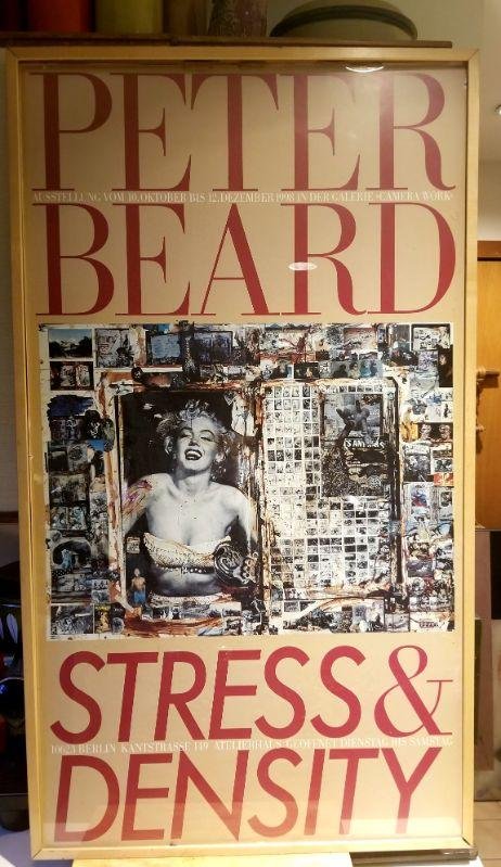 Large Original Poster for Acclaimed Photographer Peter Beard's 1998 Exhibit in Germany: Rare Original Poster "Stress & Density" for Acclaimed Photographer Peter Beard's 1998 Exhibit in Germany featuring his Famous Work "Heart Attack City" w/ Marilyn Monroe Photo... Poster is mounted and