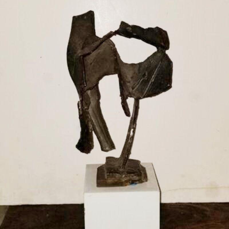 Smaller-Scale Mid-Century Iron Brutalist Sculpture w/ an Intricate Abstract Form (1 of 5)