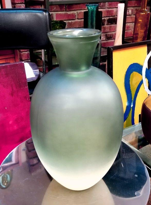 Pale Green Clear Glass Vase: Description