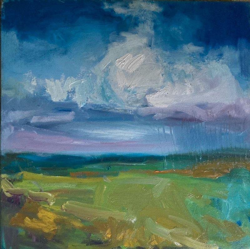 Carol Finkbeiner Thomas Oil Painting Entitled "Little Cloud Landscape" by this Noted Artist (1 of 1)