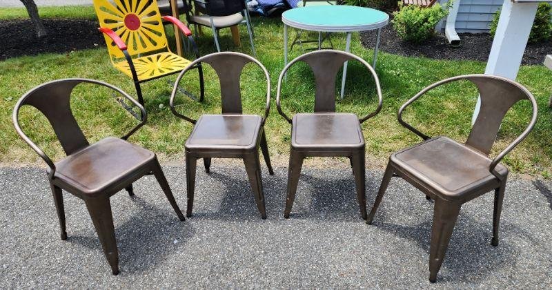 Set of 4 Vintage High-Design Industrial-Style Metal Side Chairs (1 of 1)
