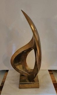 Leonardo Nierman Striking Mid-Century Solid Bronze Abstract Sculpture, Limited Edition I / IV (1 of 3)
