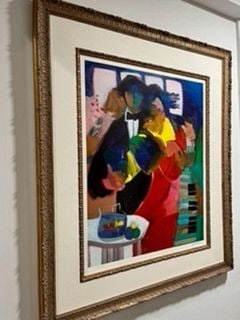 Hessam Abrishami "Love is Here" Printers Proof Abstract Lithograph w/ Brilliant Cubist Imagery 8/20: Hessam Abrishami "Love is Here" Printers Proof Abstract Lithograph w/ Brilliant Cubist Image 8/20.. Original 2,900 art gallery price tag still attached to work. Hessam Abrishami left Iran to expand hi