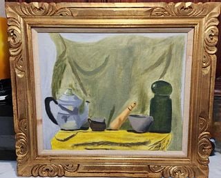 Magnificent Vintage Expressionist  Still Life Oil Painting w/ Bold Engaging Imagery (1 of 1)